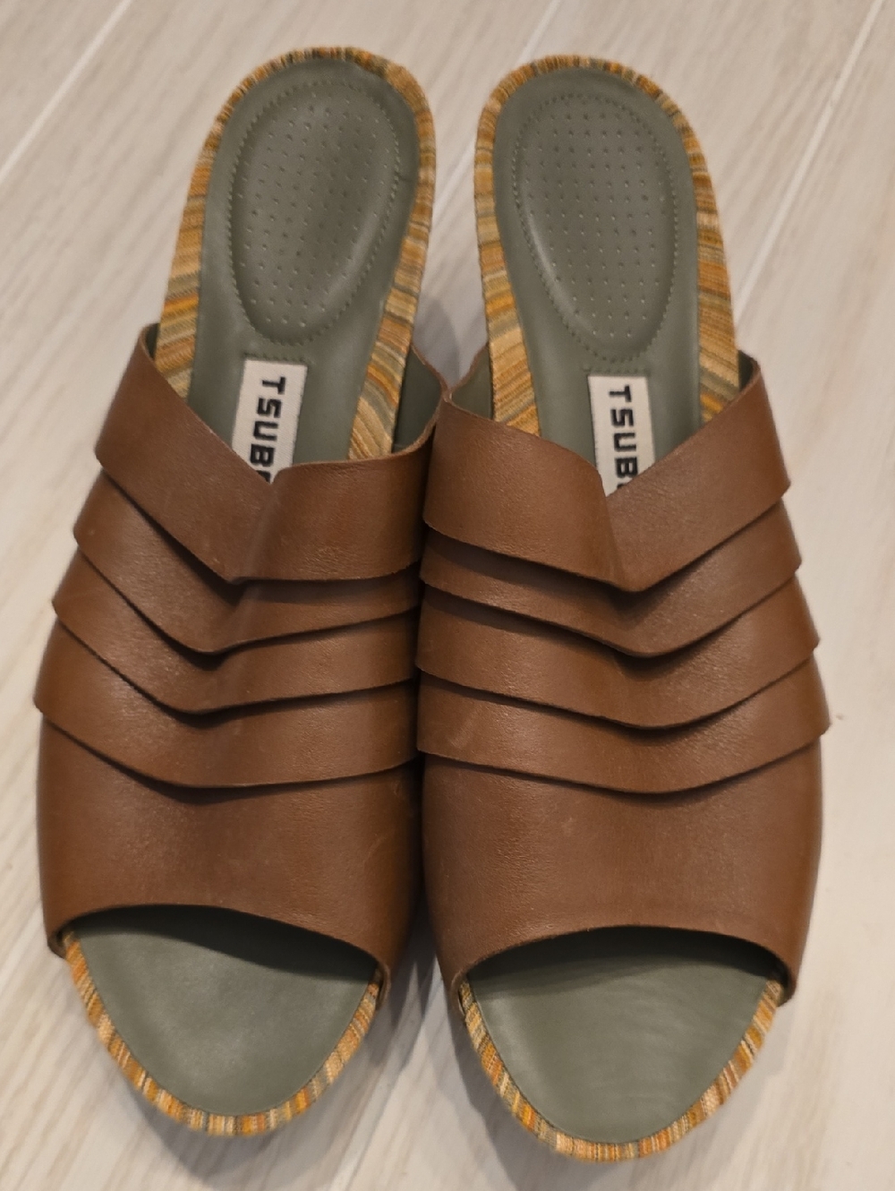 Tsubo Leather Wedge Sandal 8.5